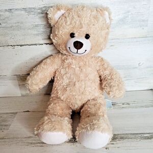 Build A Bear BAB Tan Curly Fur Unisex Teddy Bear 16" Plush Stuffed Animal CLEAN!
